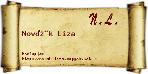 Novák Liza névjegykártya