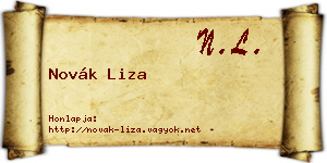 Novák Liza névjegykártya